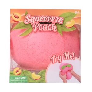 Sunny Days Jumbo Squeezy Peach– Peachy Squishy Toy, Stress Relief Sensory Fun